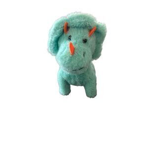 Kid Connection Teal Blue Walks & Roars Sound Triceratops Dinosaur Plush Toy